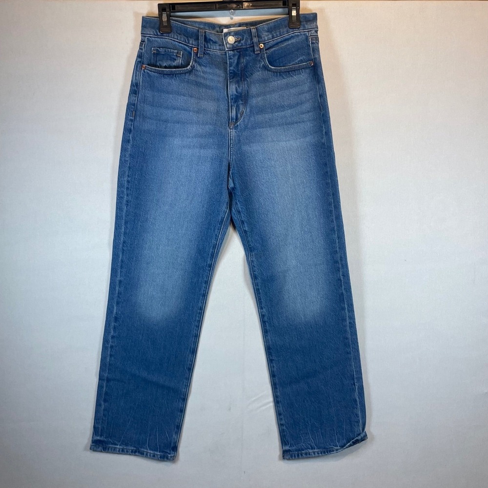 Loft The Straight High Rise Jeans Medium Wash Blue Denim Size 6 28 - Picture 2 of 9